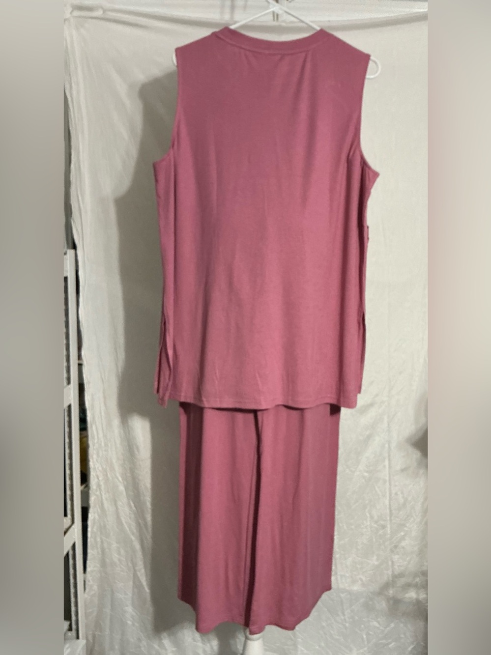 Sleeveless Two-Piece Pantsuit in Rose Pink - Picture 2 of 14
